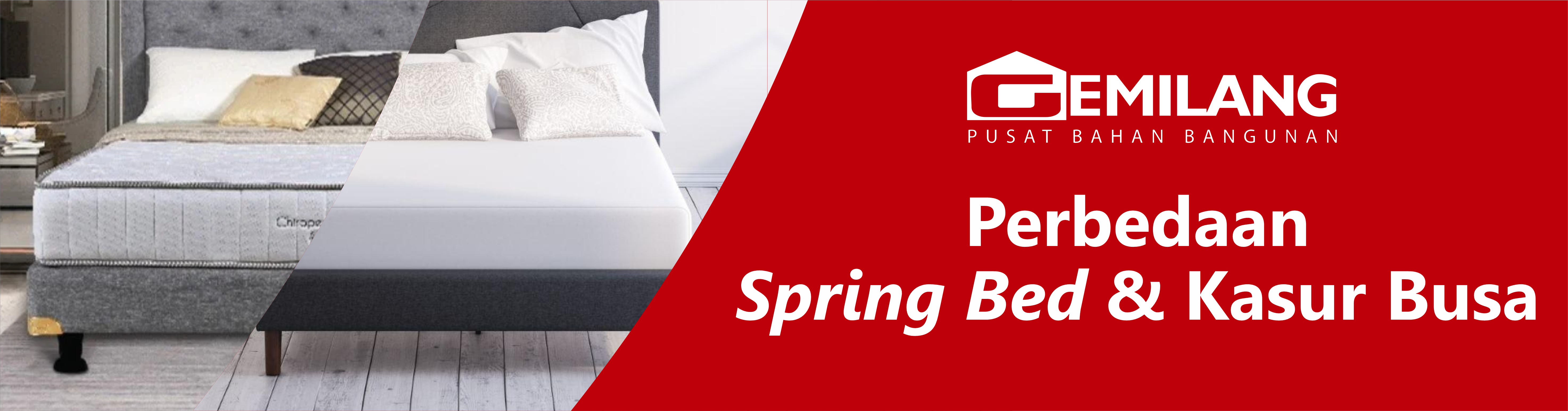 Banner perbedaan spring bed & kasur bias
